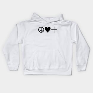 peace, love, and positivity Kids Hoodie